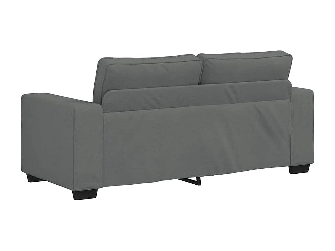 Canapé à 2 places gris foncé 140 cm tissu