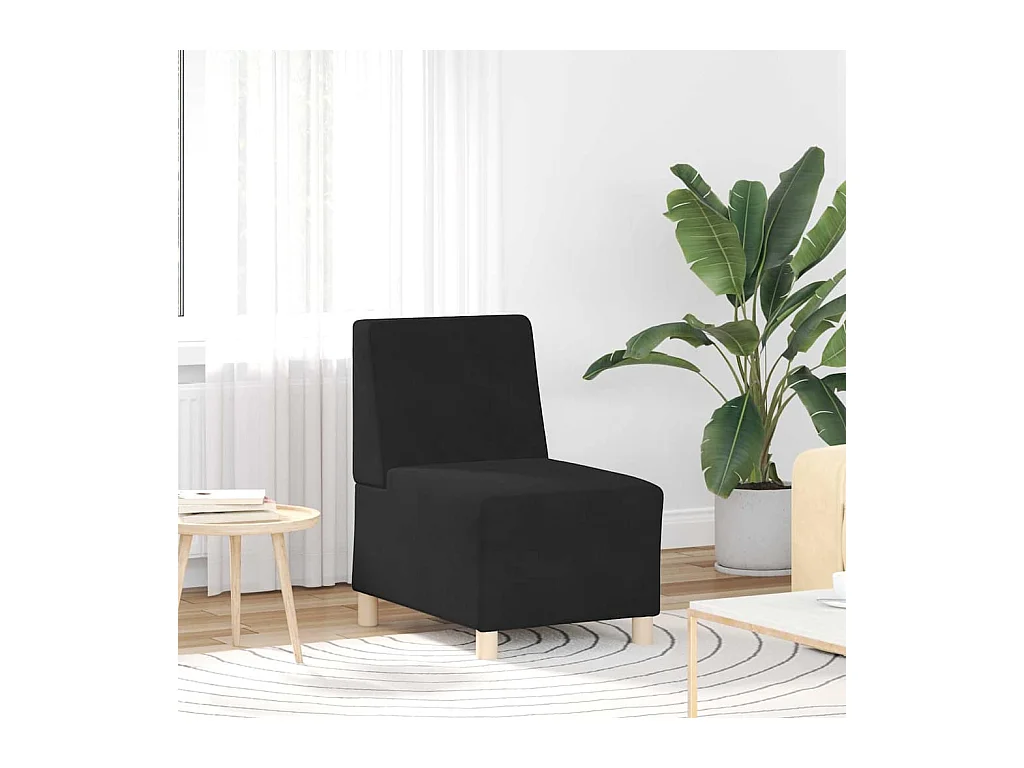 Unité de Sofa Modulaire Sans Accoudoirs Noir 55 x 74 x 82 cm