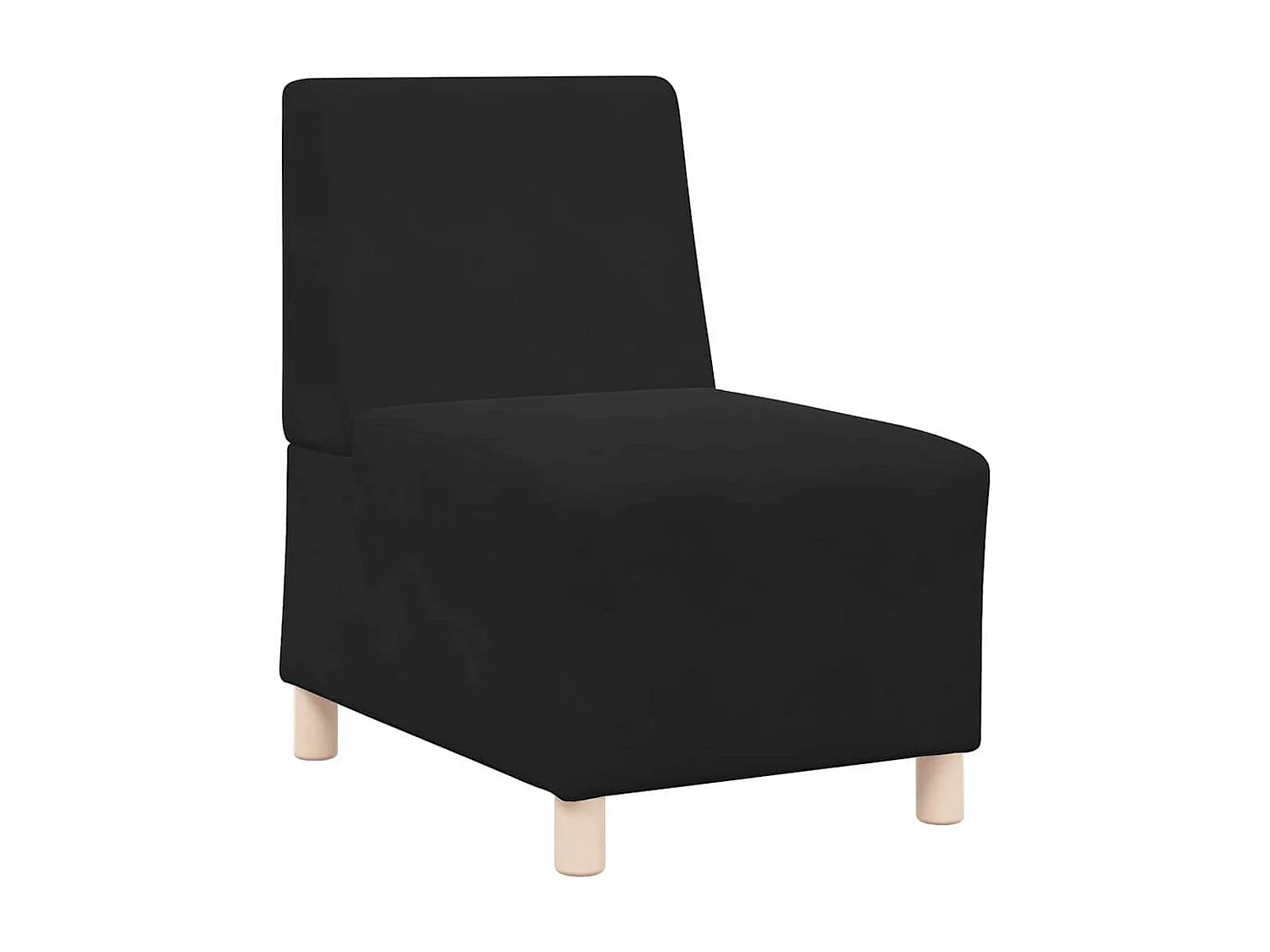 Modulaire bank zonder armleuningen zwart 55 x 74 x 82 cm