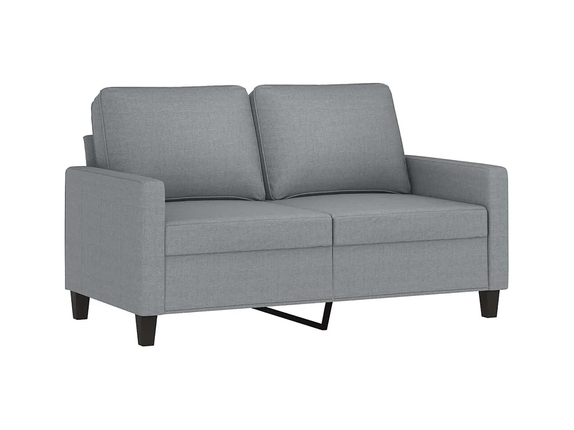 2-teiliges Sofaset mit Kissen, hellgrauer Stoff