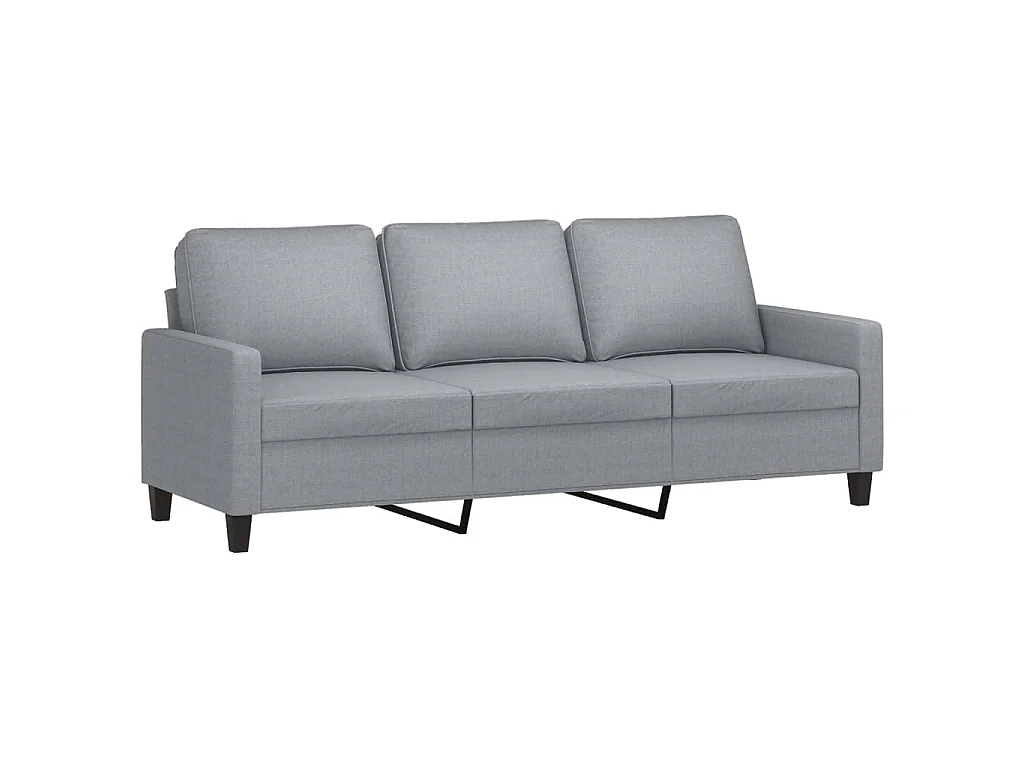 Ensemble de canapés 2 pcs avec coussins Gris clair Tissu