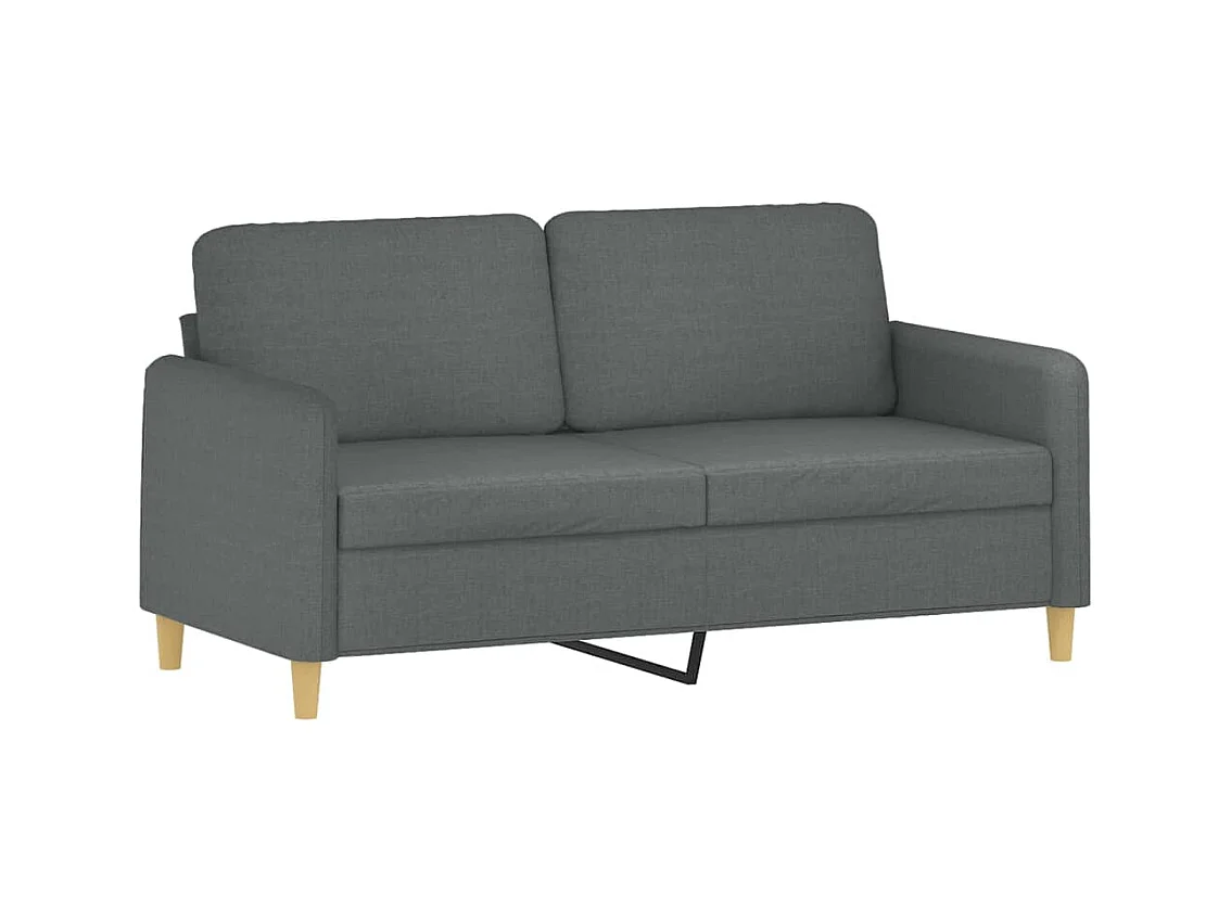 Conjunto de sofá de 3 piezas con cojines Tela Gris Oscuro