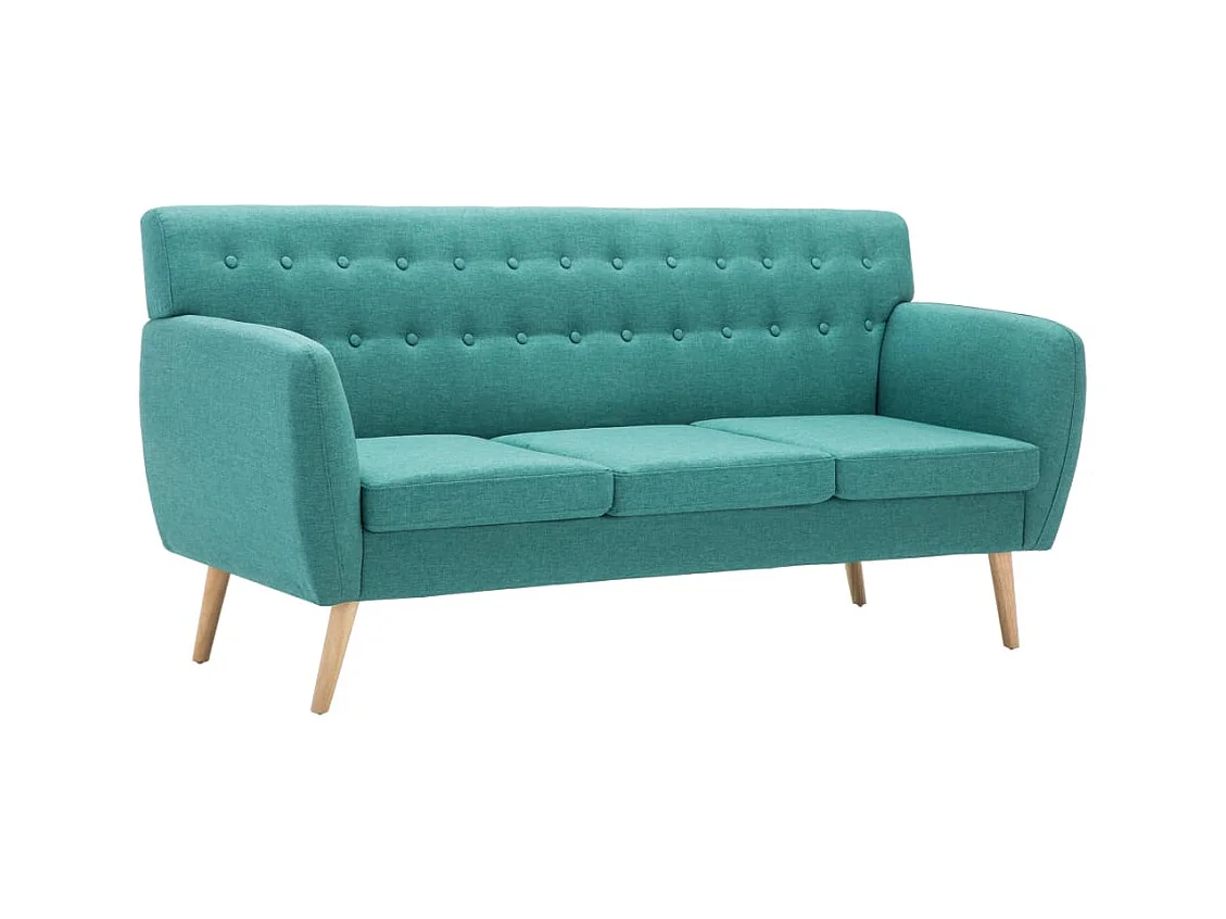 3-zitsbank met stoffen bekleding 172x70x82 cm groen