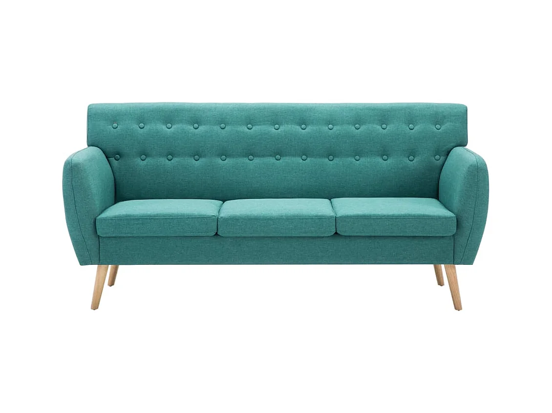 3-zitsbank met stoffen bekleding 172x70x82 cm groen