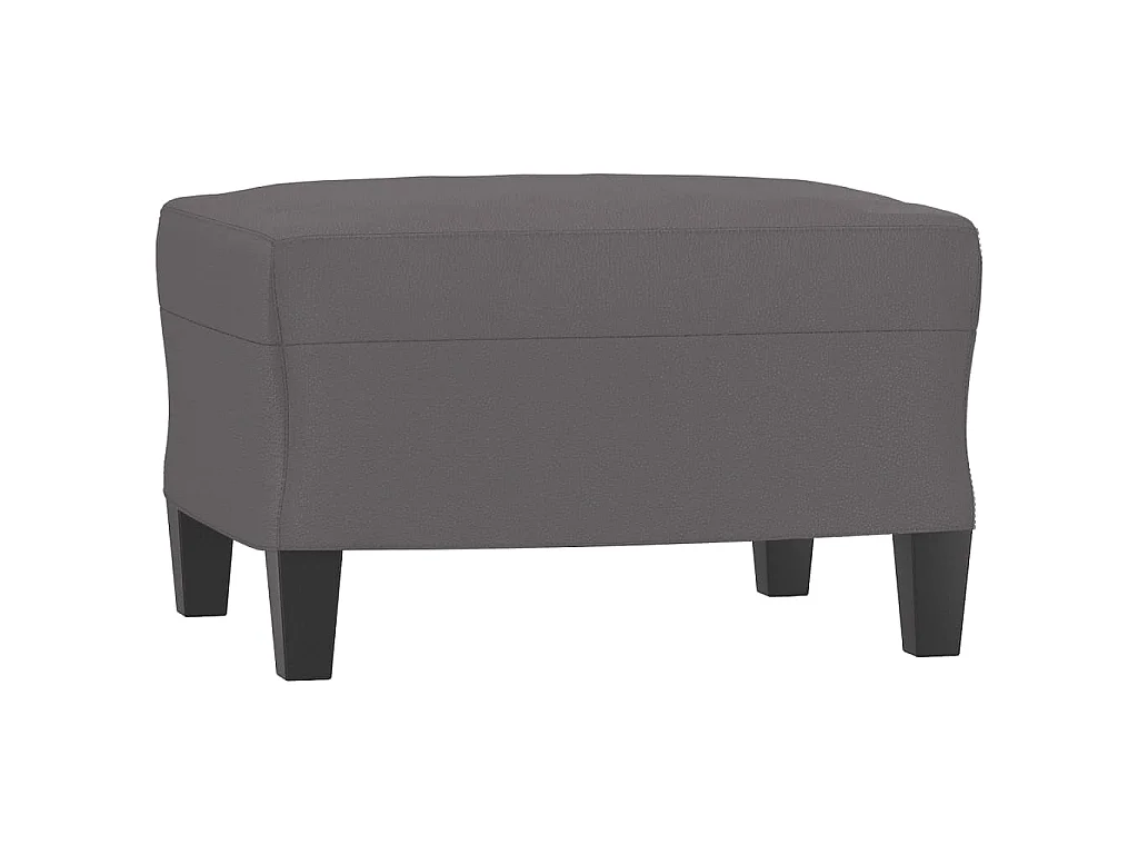 Divano 3 posti con poggiapiedi Grigio 180 cm Similpelle