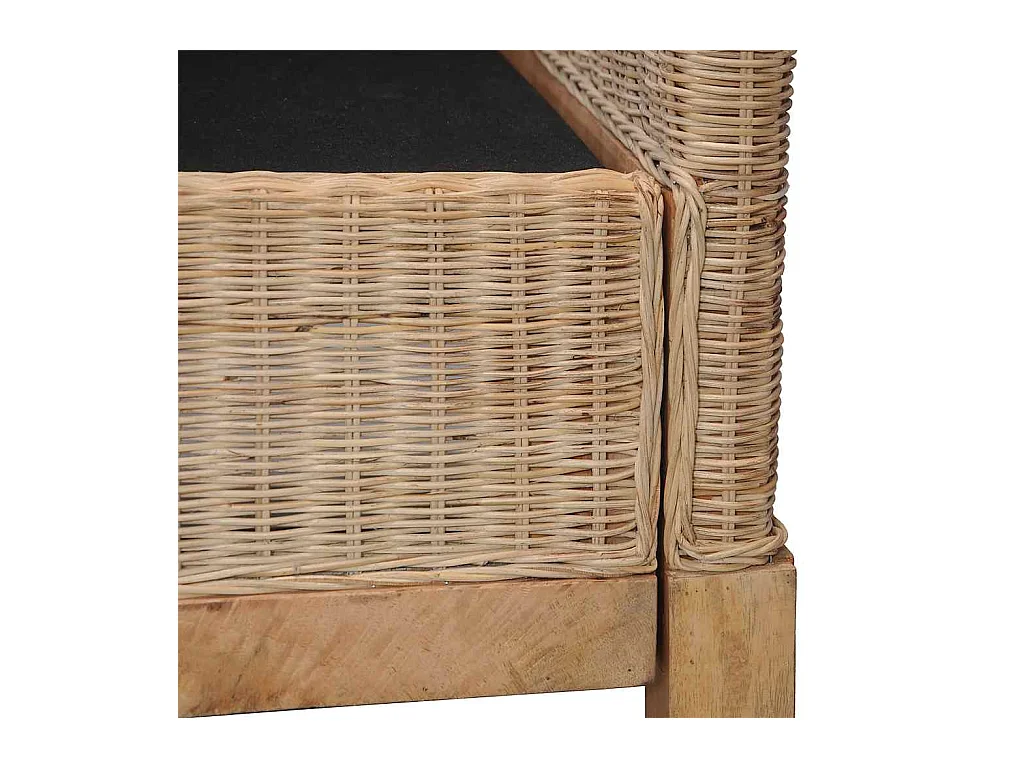 2-Sitzer-Sofa mit Kissen aus natürlichem Rattan