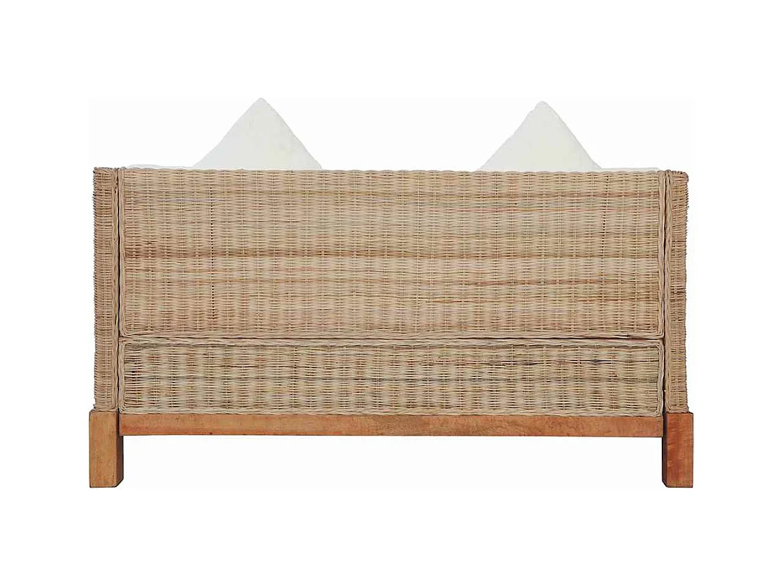 2-zitsbank met natuurlijke rotan kussens