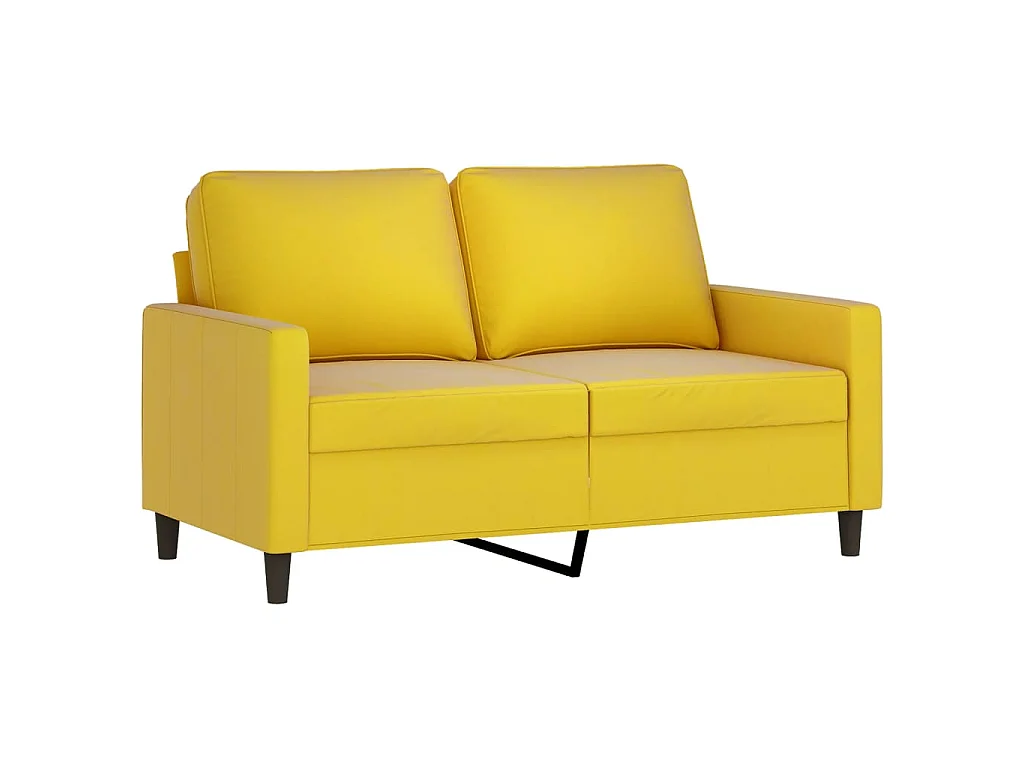 Ensemble de canapés 2 pcs avec coussins Jaune Velours