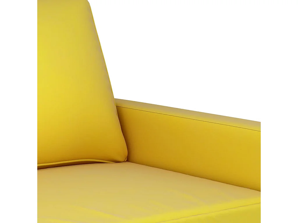 Ensemble de canapés 2 pcs avec coussins Jaune Velours
