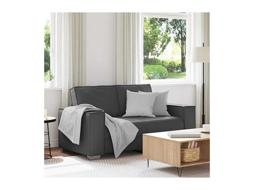 Grijze fauteuil 160 x 78 x 84 cm Kunstleer