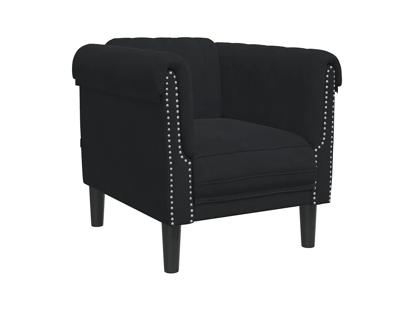 Set di divani in velluto nero da 3 pezzi