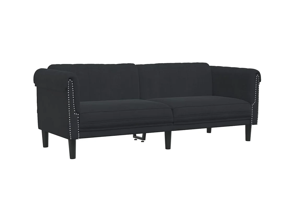 Set di divani in velluto nero da 3 pezzi