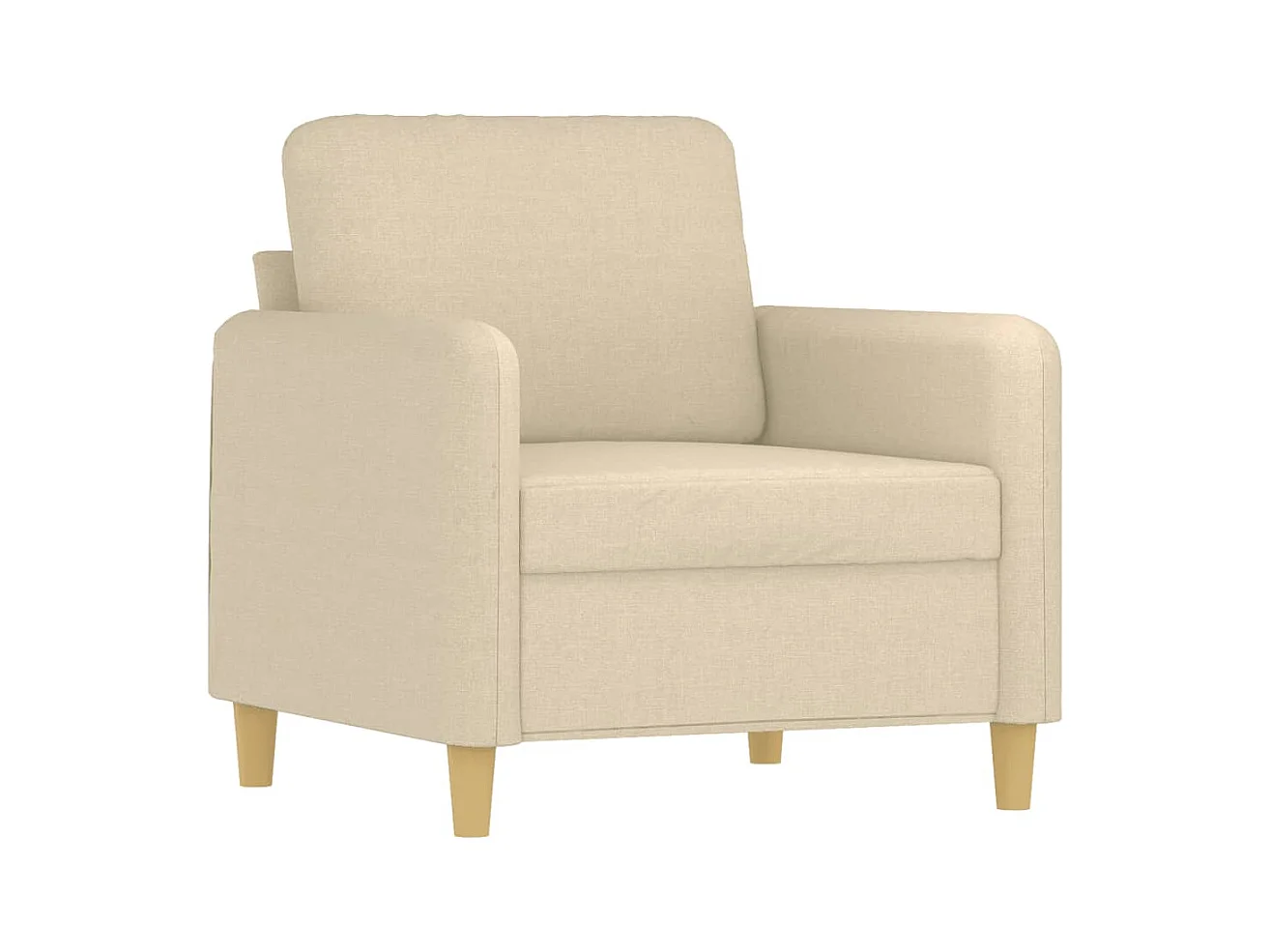 Fauteuil met voetenbankje Crème 60 cm Stof