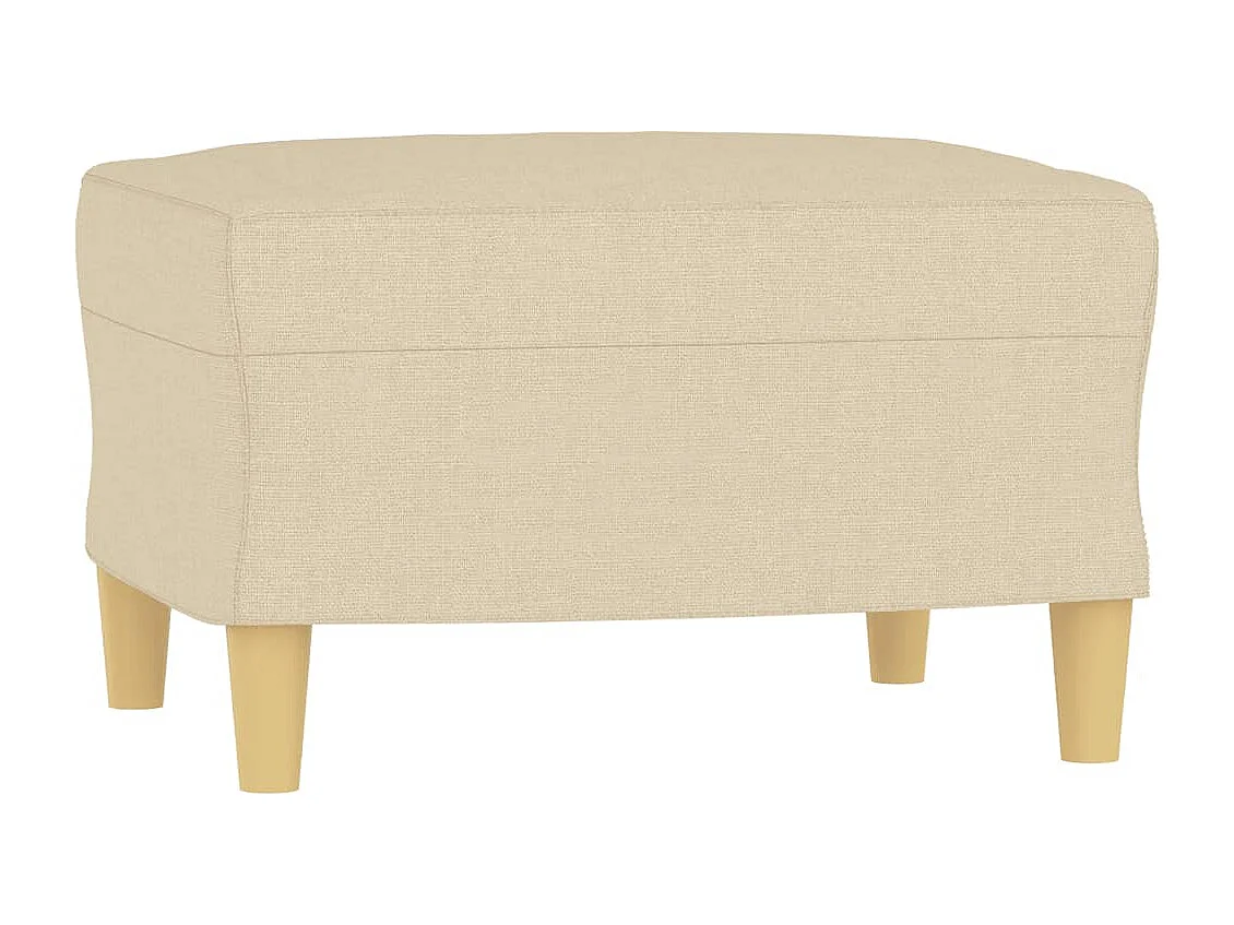 Fauteuil avec repose-pied Crème 60 cm Tissu