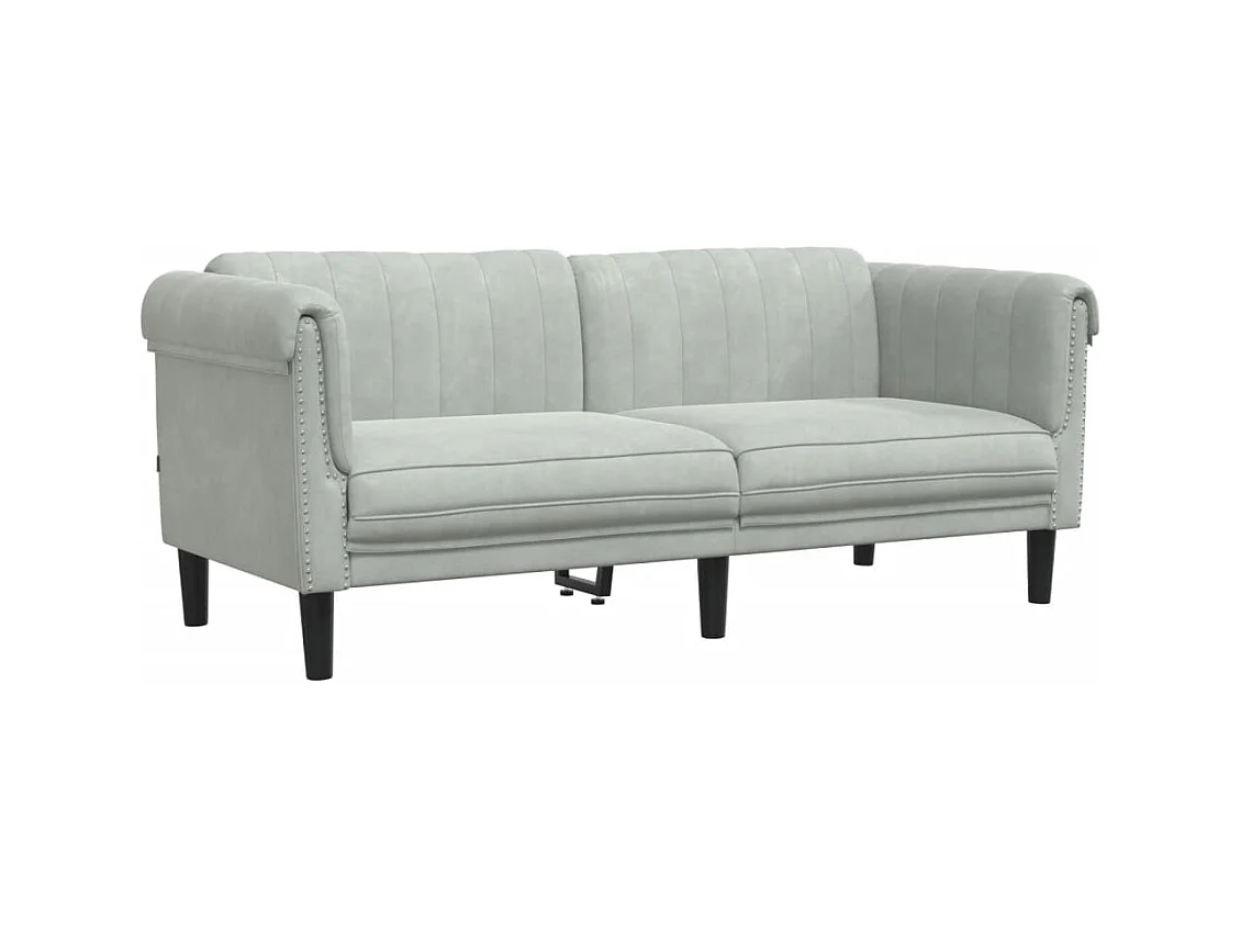 Conjunto de sofá de 2 piezas de terciopelo gris claro