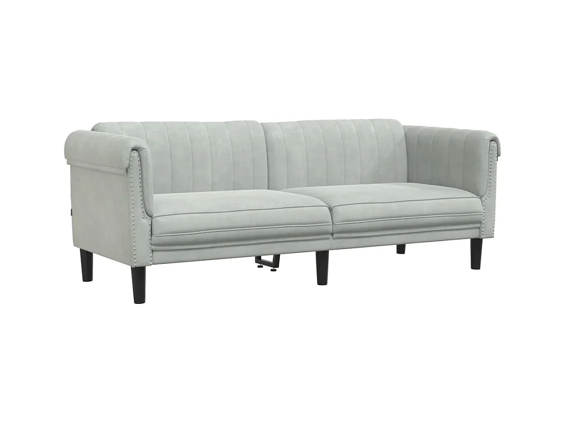 Conjunto de sofá de 2 piezas de terciopelo gris claro