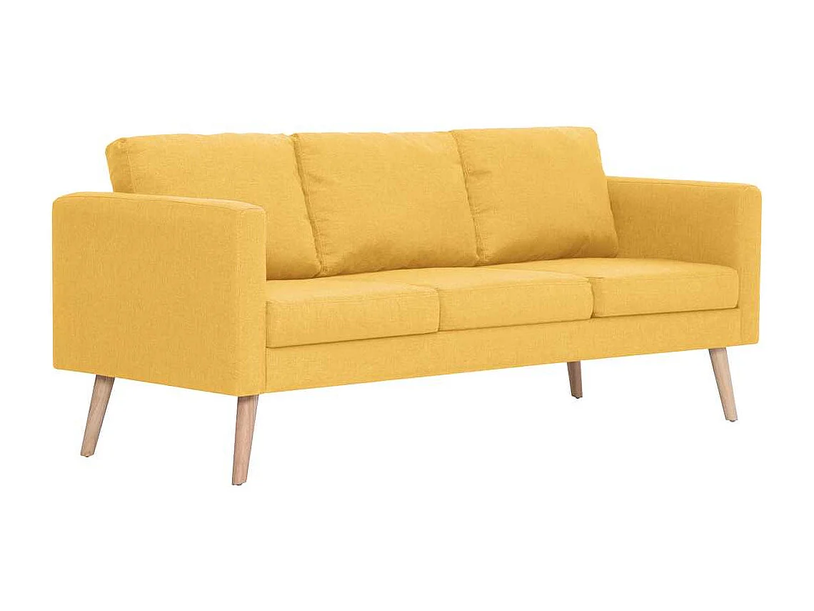 Conjunto de sofá de tela amarilla de 2 piezas