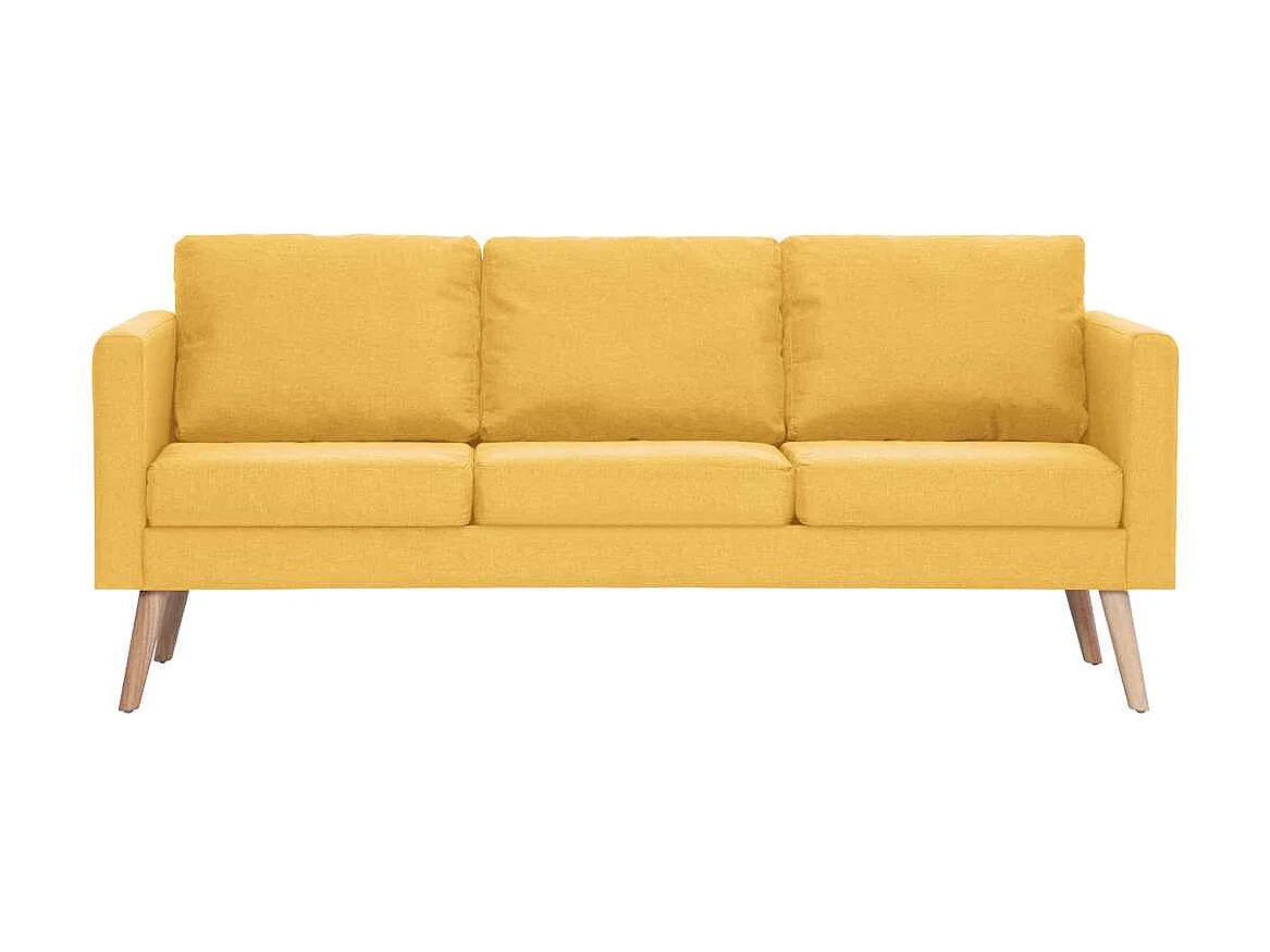 Conjunto de sofá de tela amarilla de 2 piezas