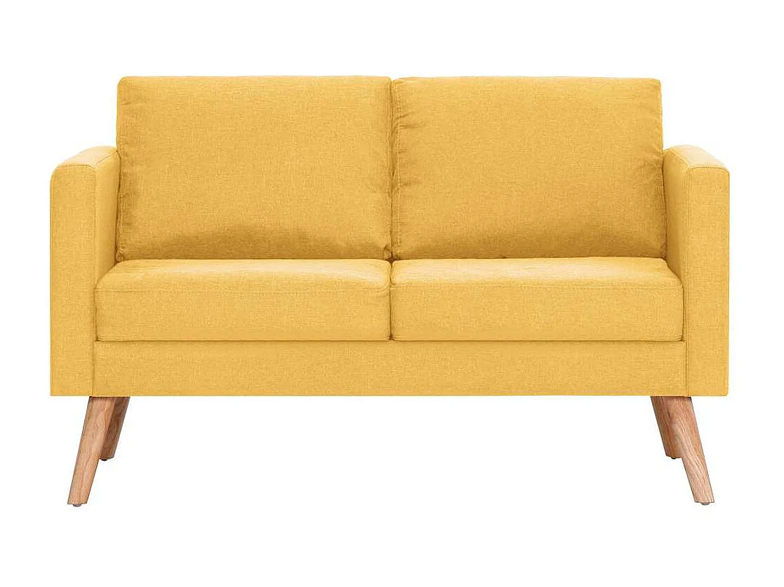 Conjunto de sofá de tela amarilla de 2 piezas