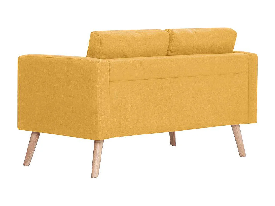 Conjunto de sofá de tela amarilla de 2 piezas
