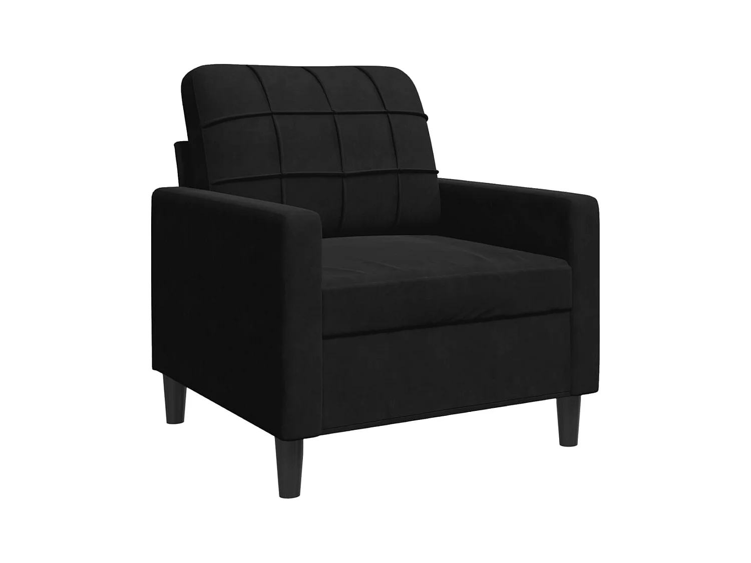 Set di divani 3 pezzi con cuscini in velluto nero