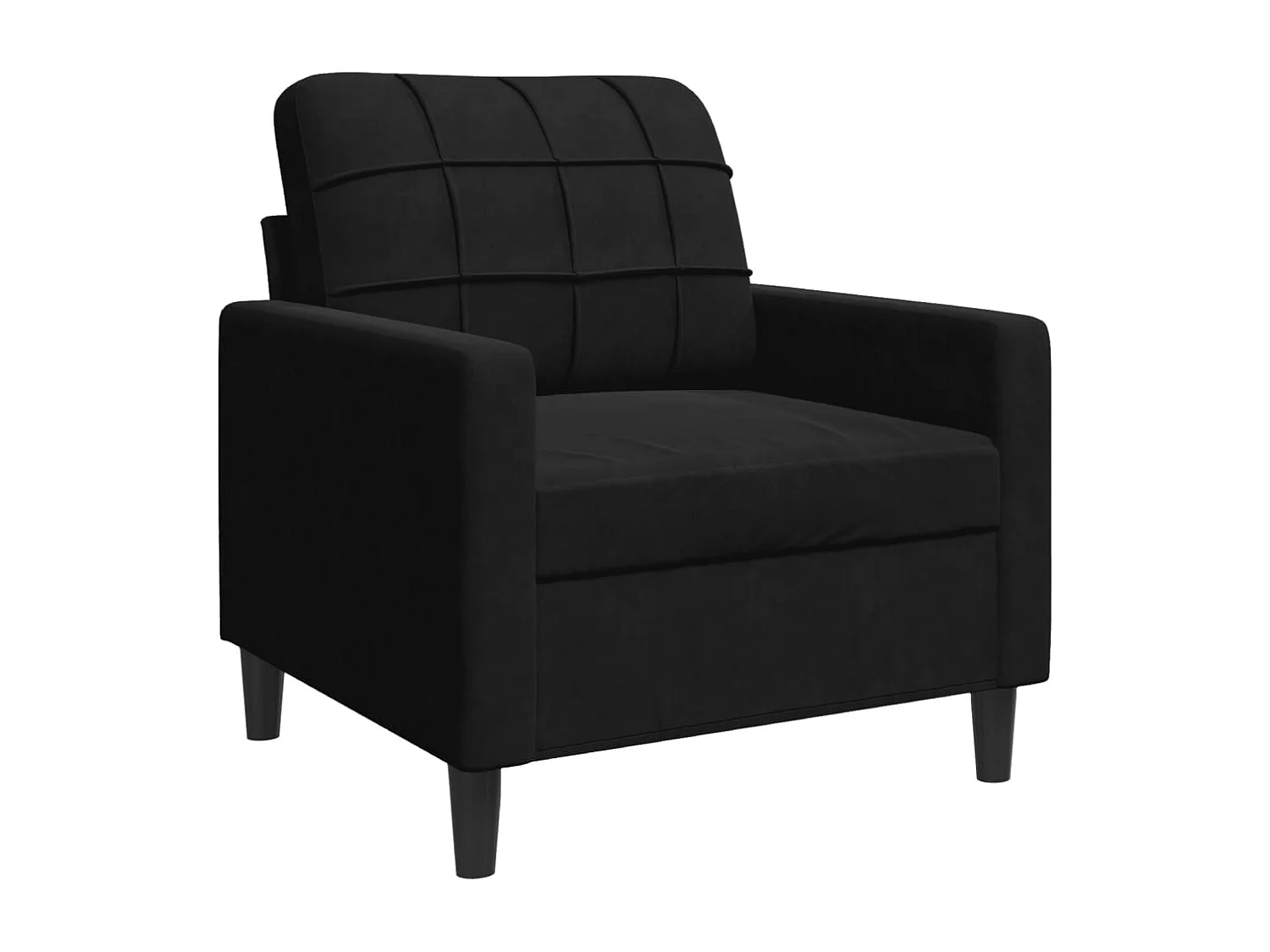 Set di divani 3 pezzi con cuscini in velluto nero