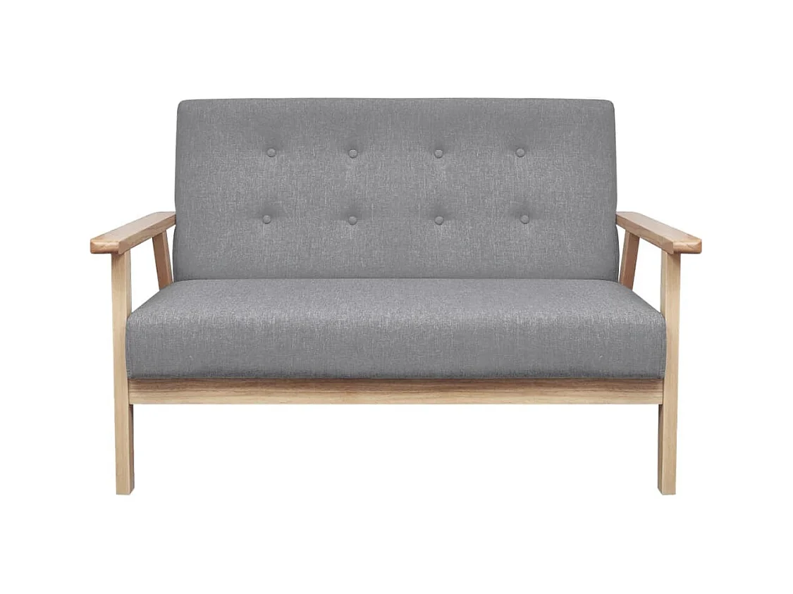 Canapé à 2 places Tissu Gris clair