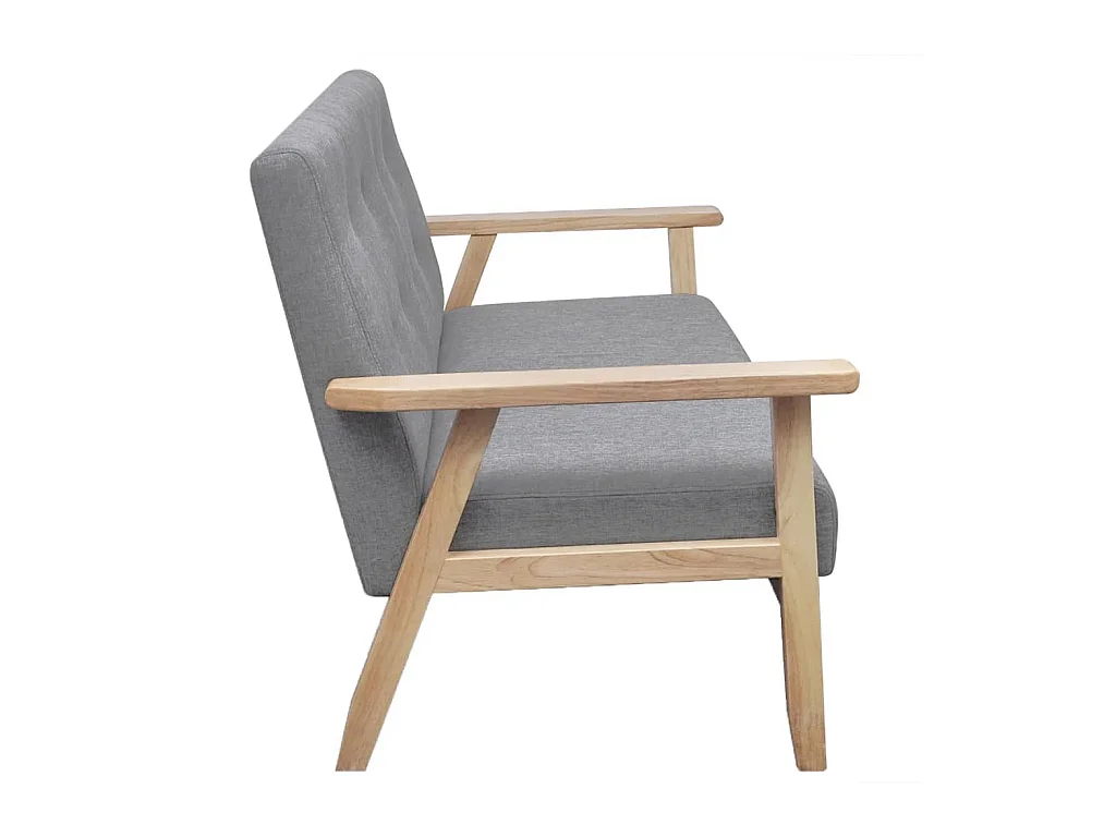 Canapé à 2 places Tissu Gris clair