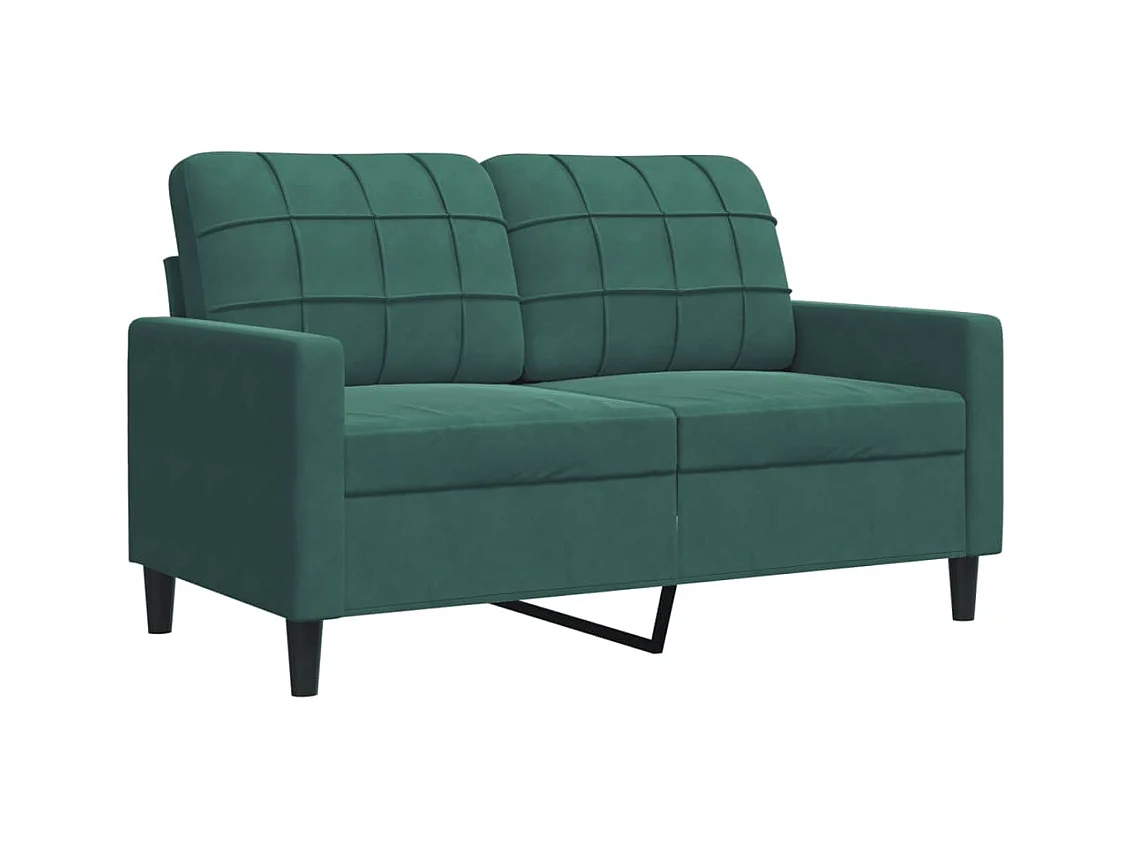 Donkergroene 2-zitsbank 120 cm fluweel