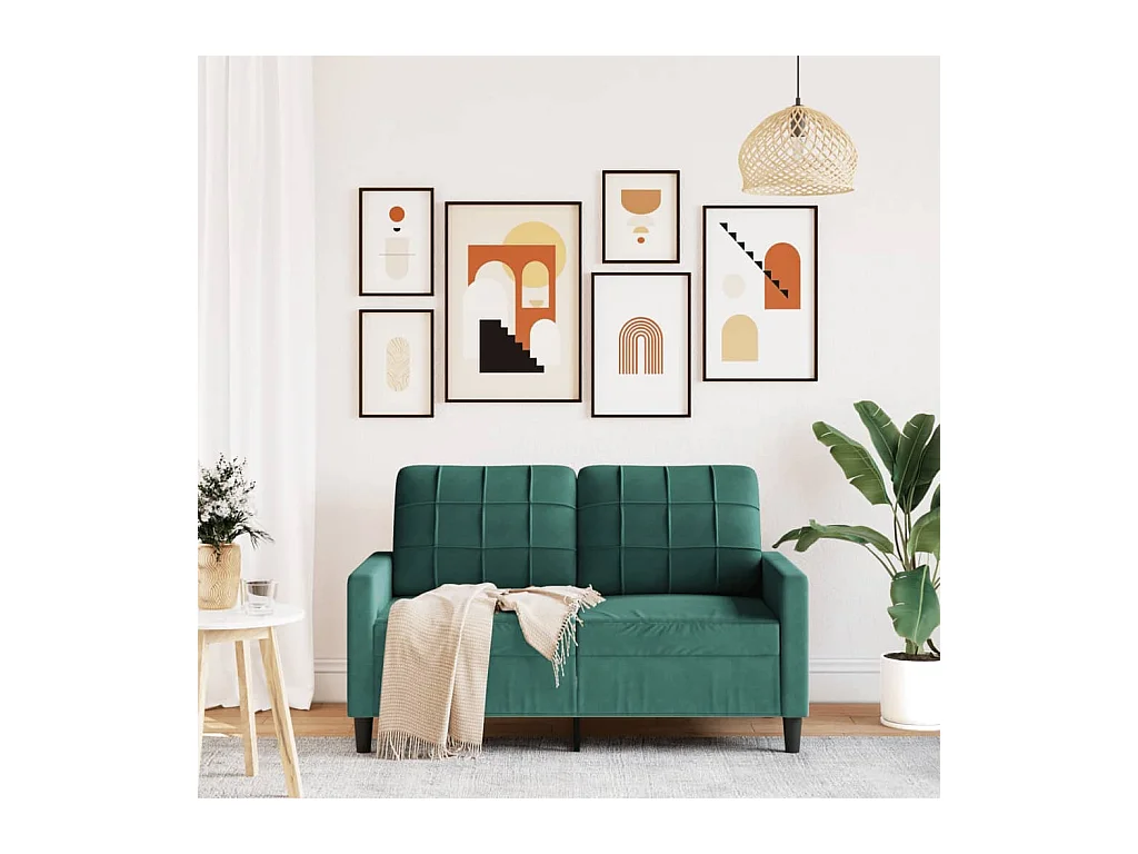 Donkergroene 2-zitsbank 120 cm fluweel