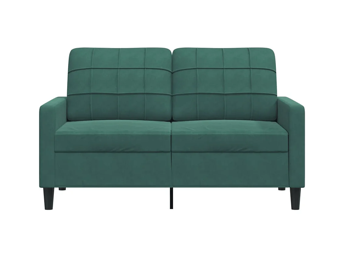 Donkergroene 2-zitsbank 120 cm fluweel
