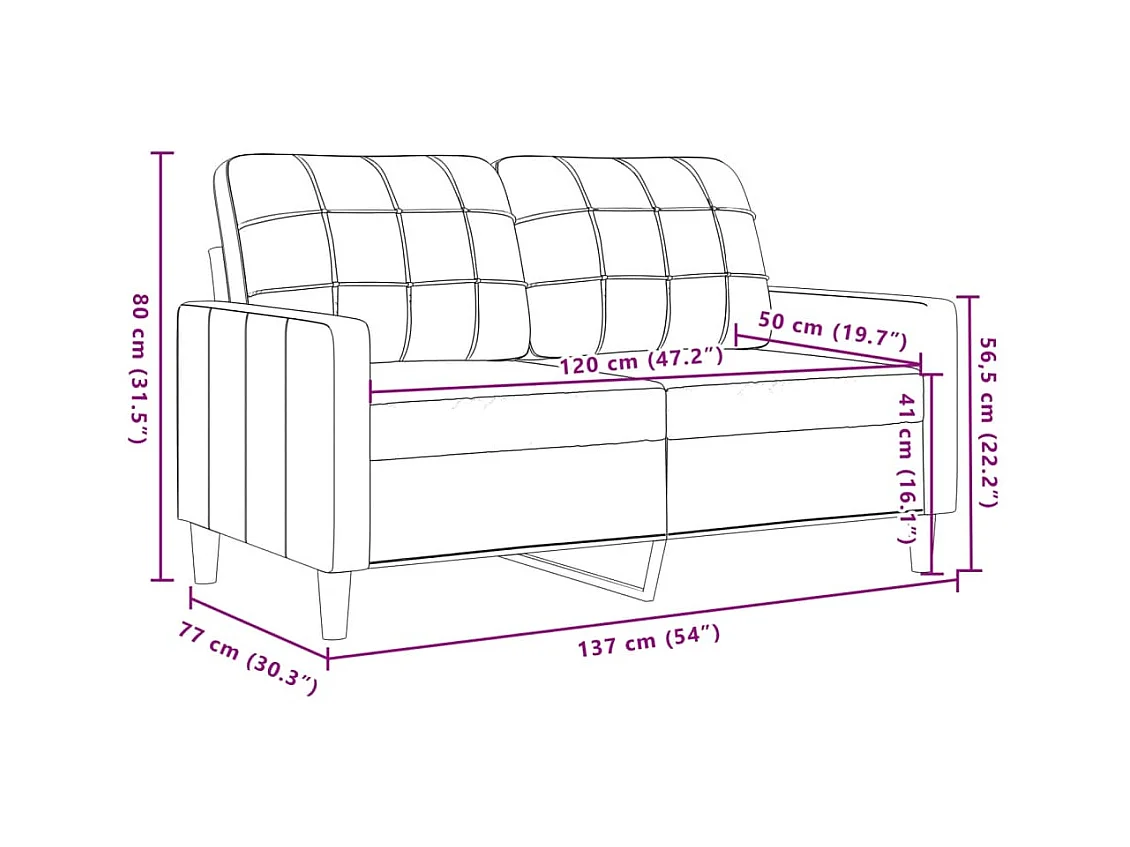 Donkergroene 2-zitsbank 120 cm fluweel