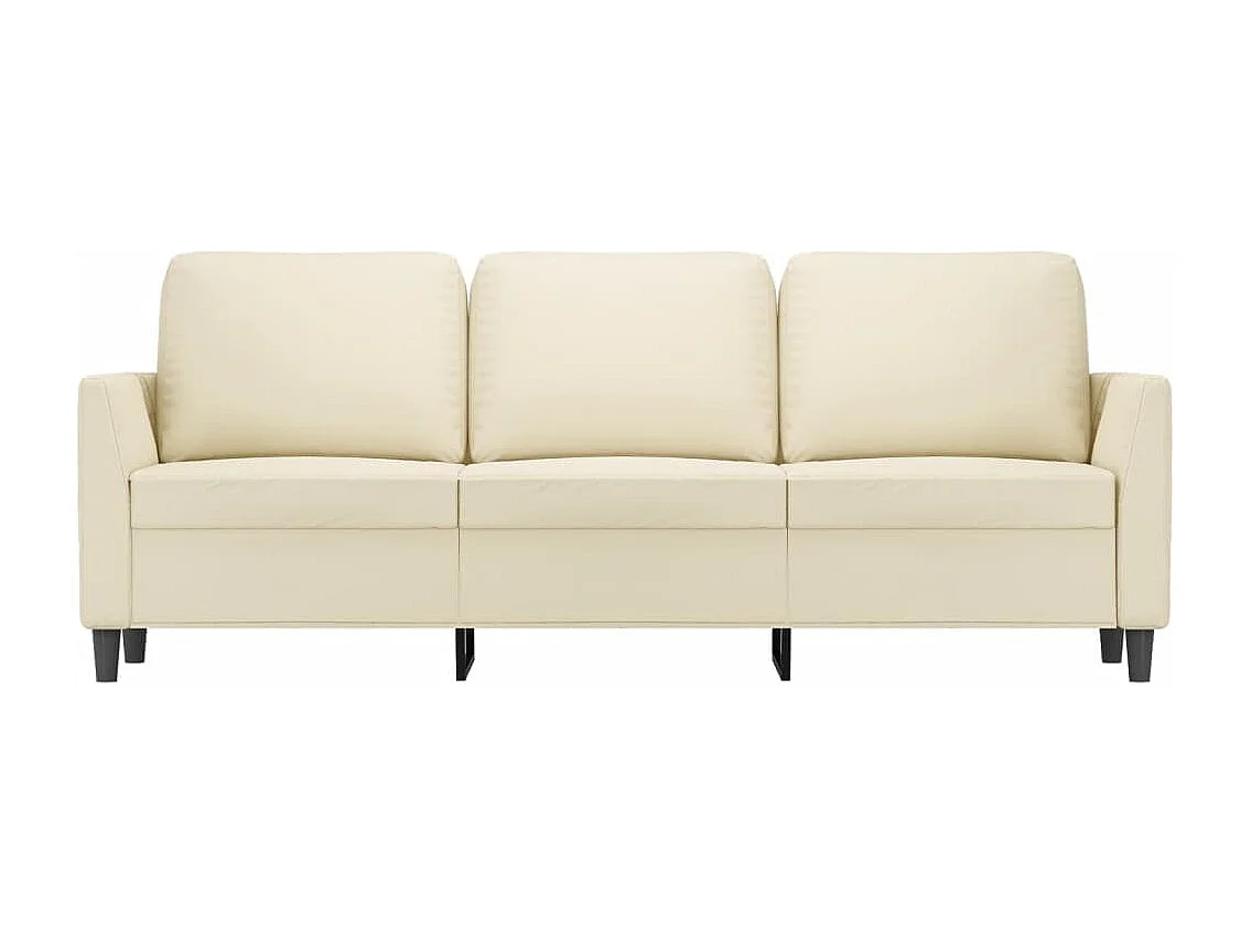 Sofá 3 plazas Crema 180 cm Piel sintética