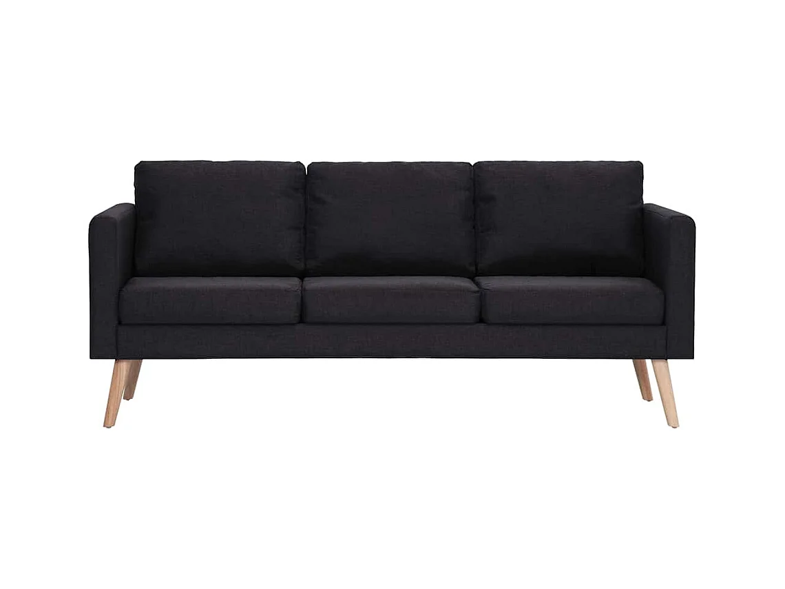 Sofá de 3 plazas en tela negra