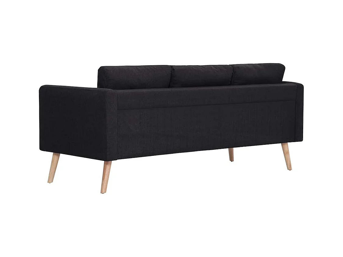 Sofá de 3 plazas en tela negra