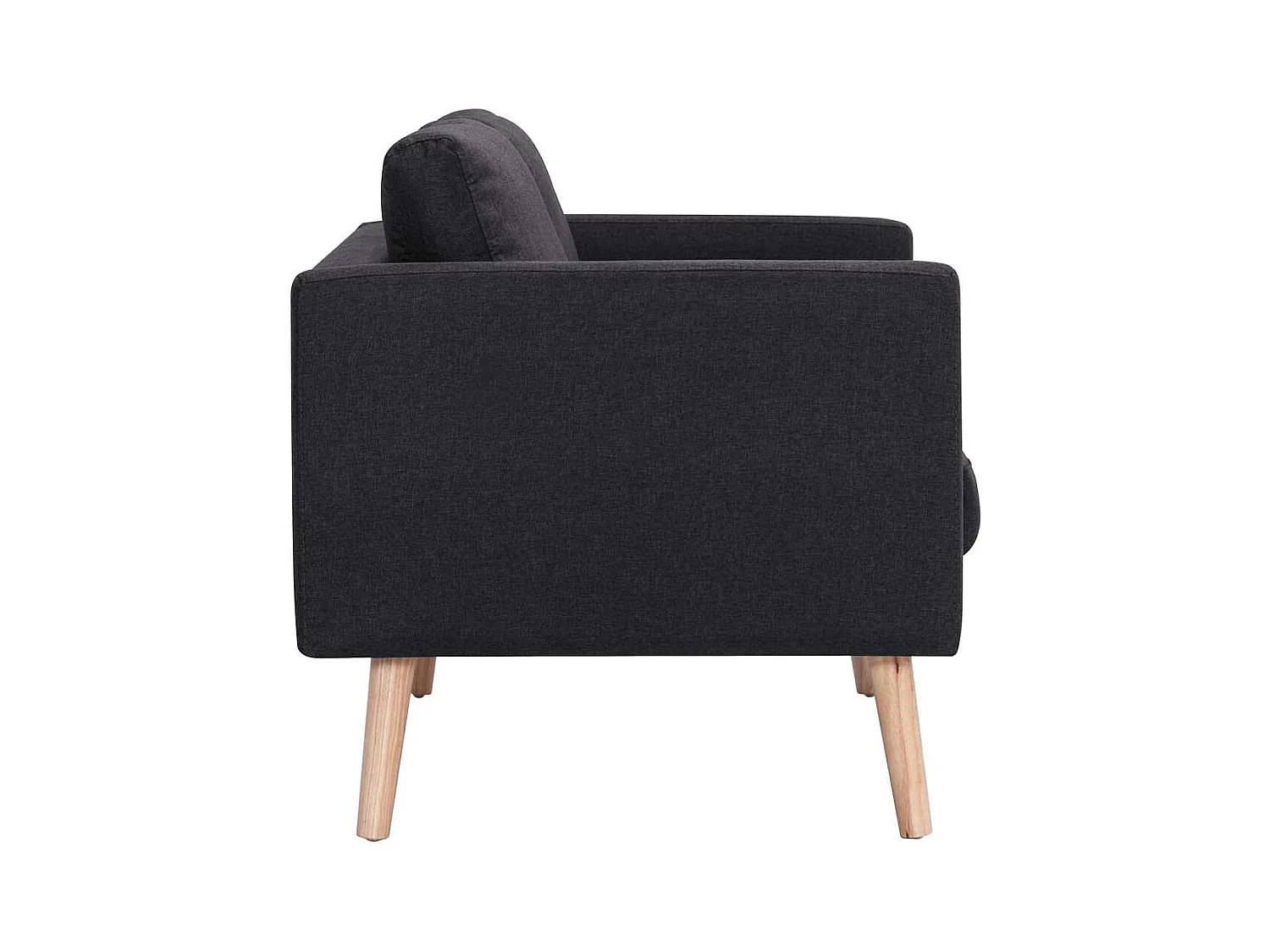 Sofá de 3 plazas en tela negra