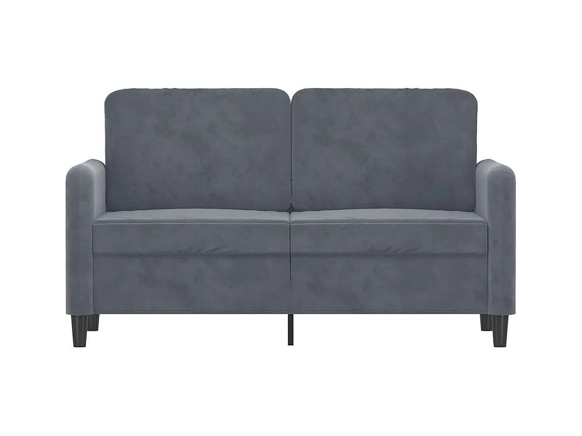 Divano 2 posti Grigio scuro 120 cm Velluto