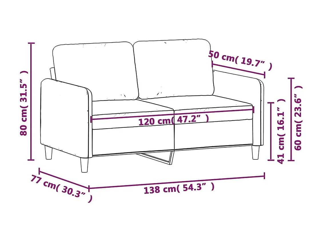 Divano 2 posti Grigio scuro 120 cm Velluto
