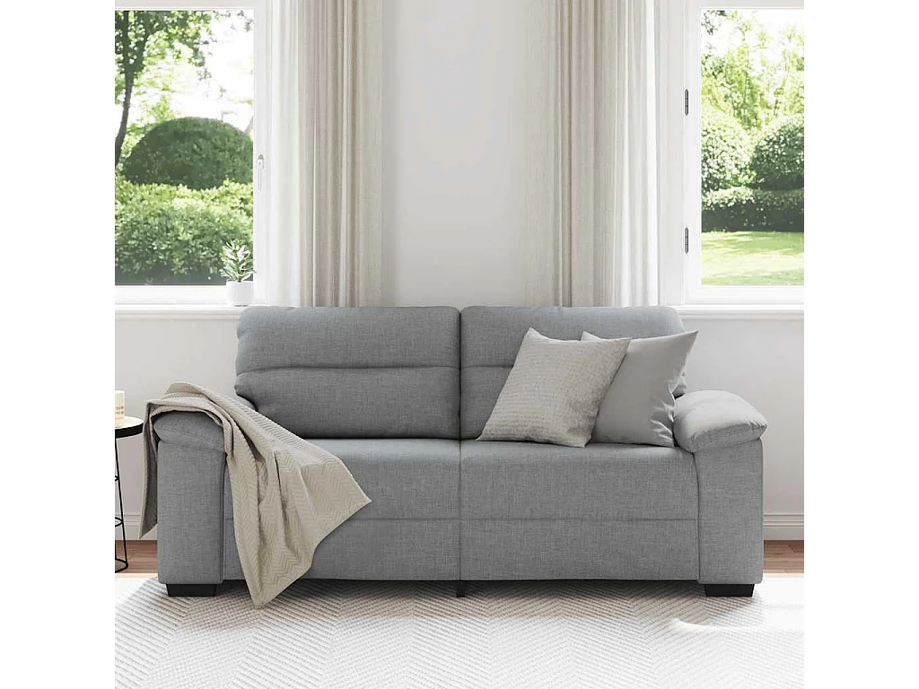 Canapé à 2 places gris clair 140 cm tissu