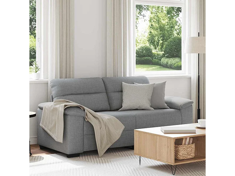 Canapé à 2 places gris clair 140 cm tissu