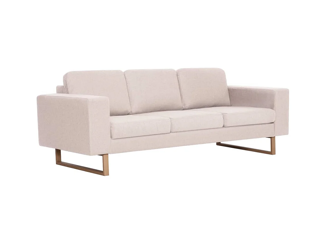 3-zitsbank in crèmekleurige stof