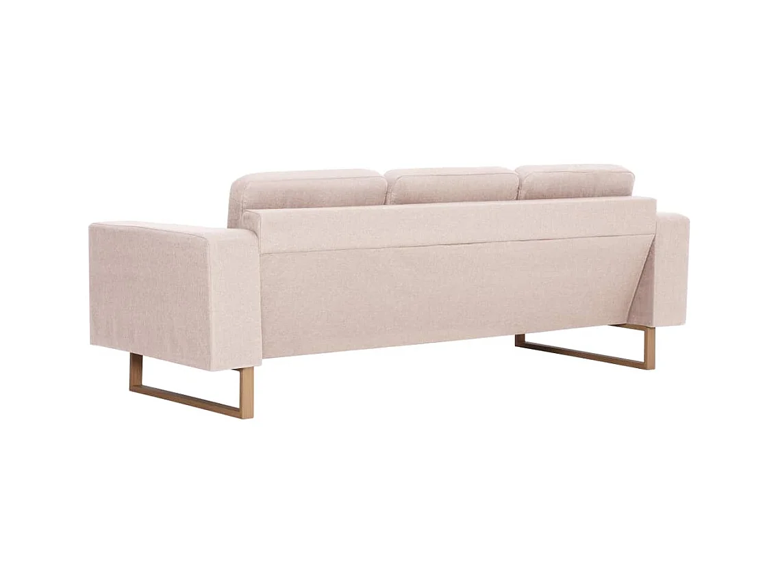 3-zitsbank in crèmekleurige stof