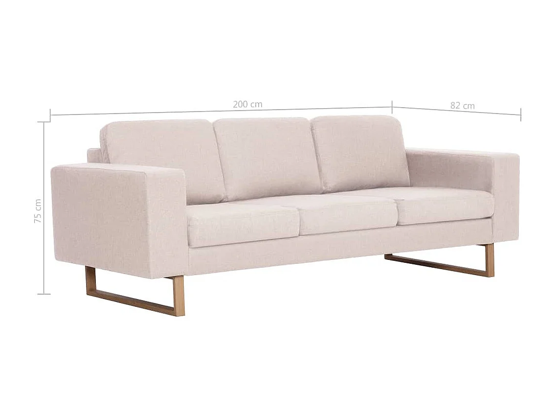 3-Sitzer-Sofa aus cremefarbenem Stoff