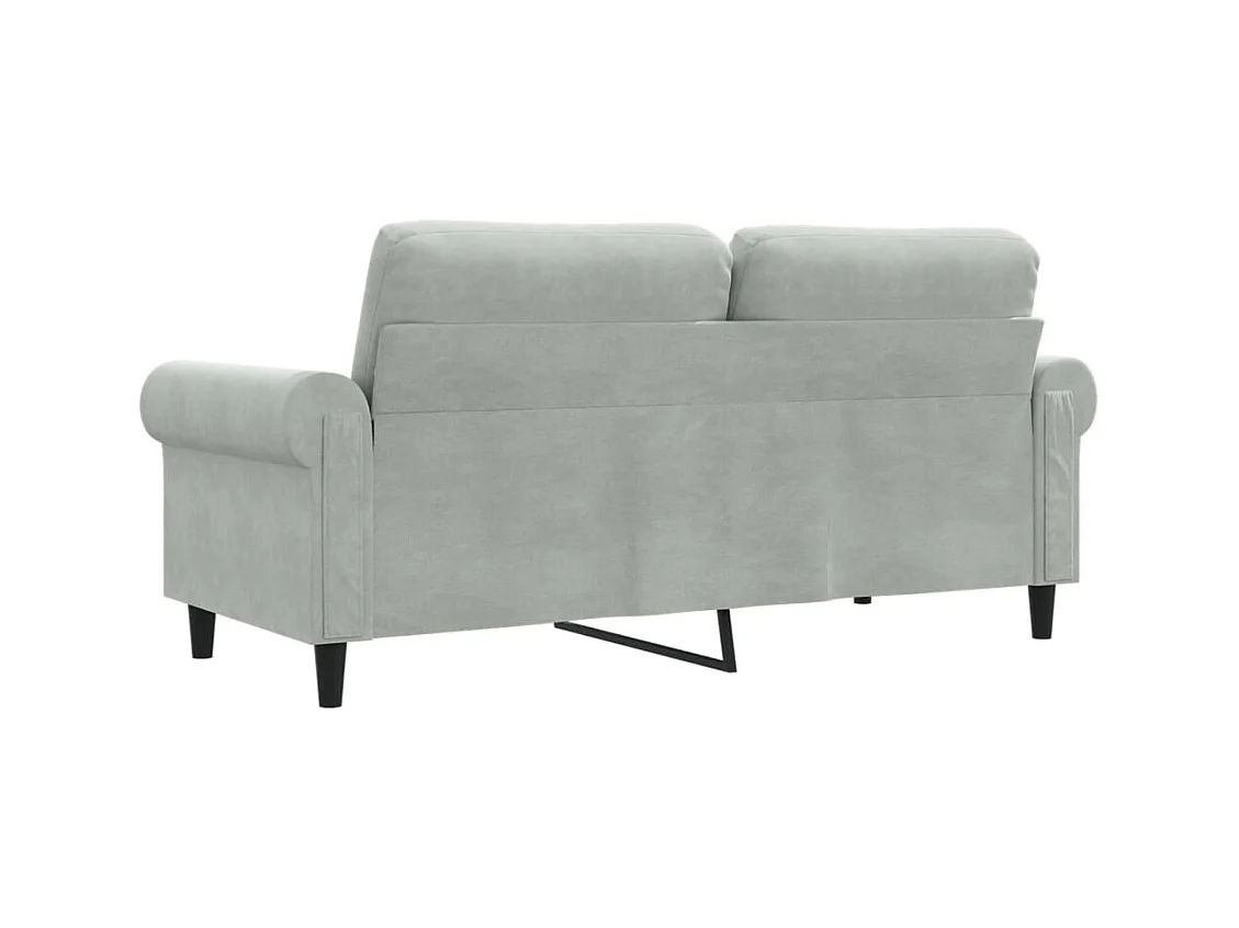 Sofá 2 plazas Gris claro 140 cm Terciopelo