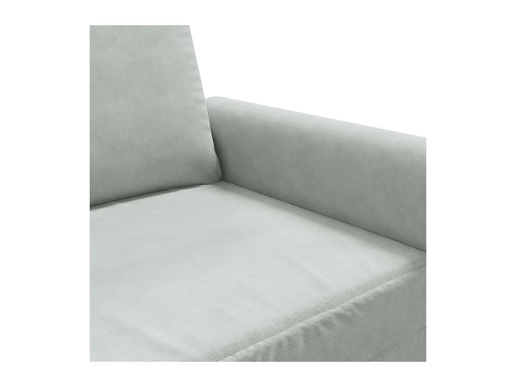 Sofá 2 plazas Gris claro 140 cm Terciopelo