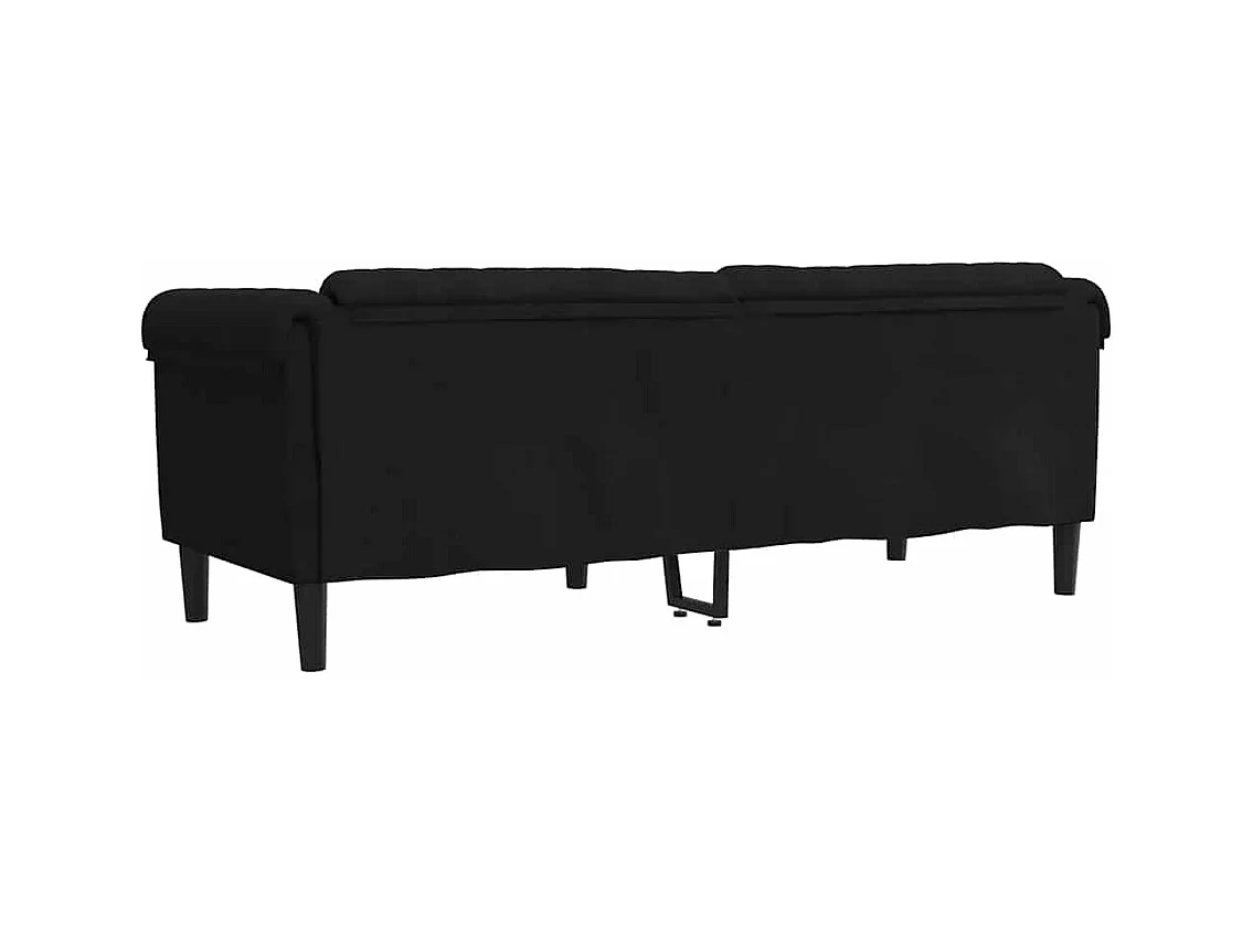Zwarte fluwelen 3-zitsbank