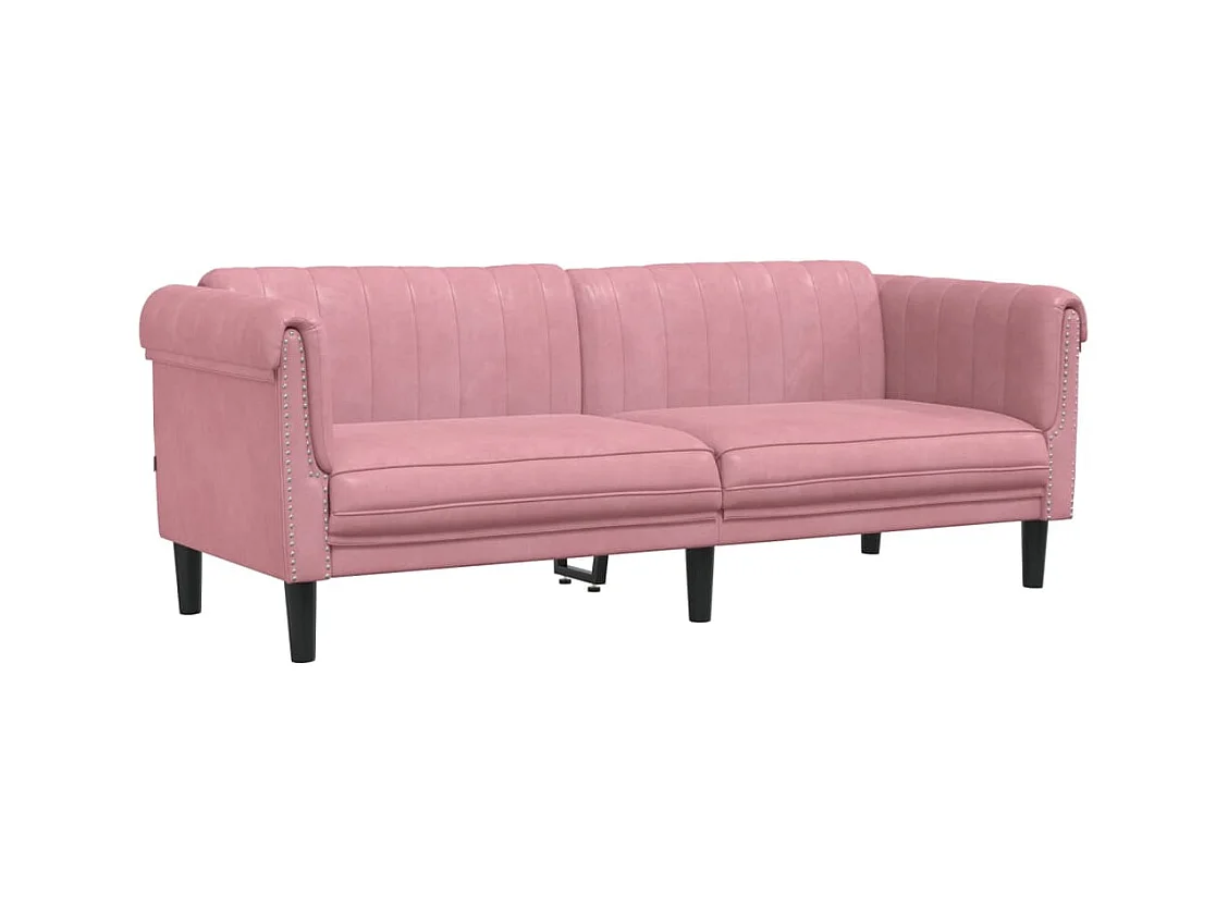 Set di divani in velluto rosa da 2 pezzi