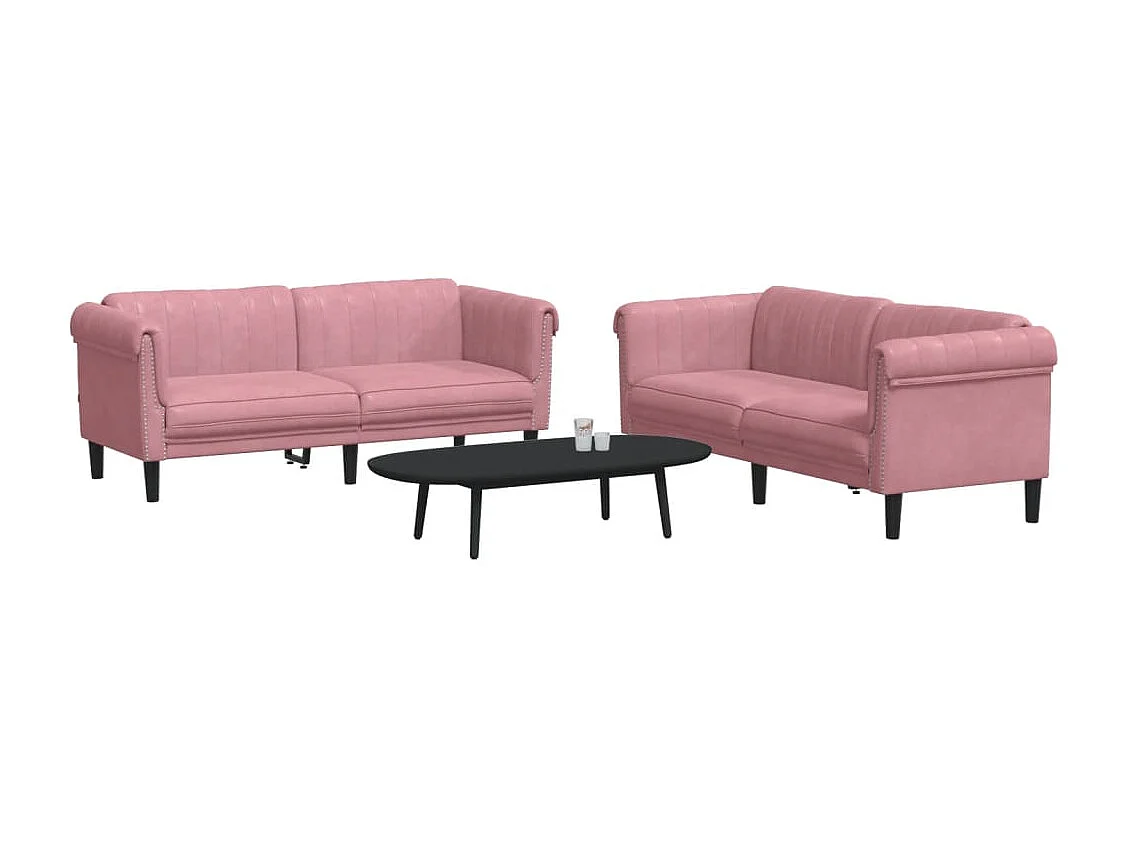 Ensemble de canapés 2 pcs rose velours