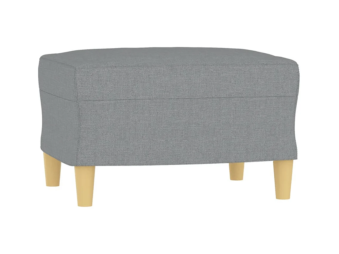 Divano 3 posti con poggiapiedi Grigio chiaro 180 cm Tessuto