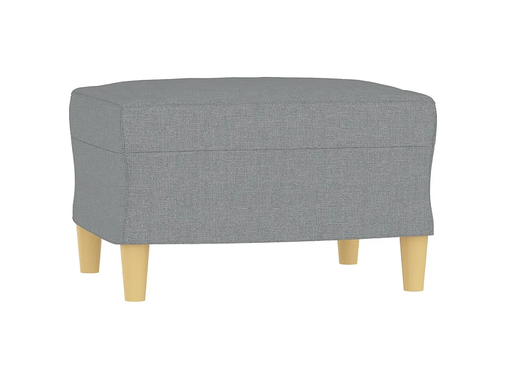 Divano 3 posti con poggiapiedi Grigio chiaro 180 cm Tessuto